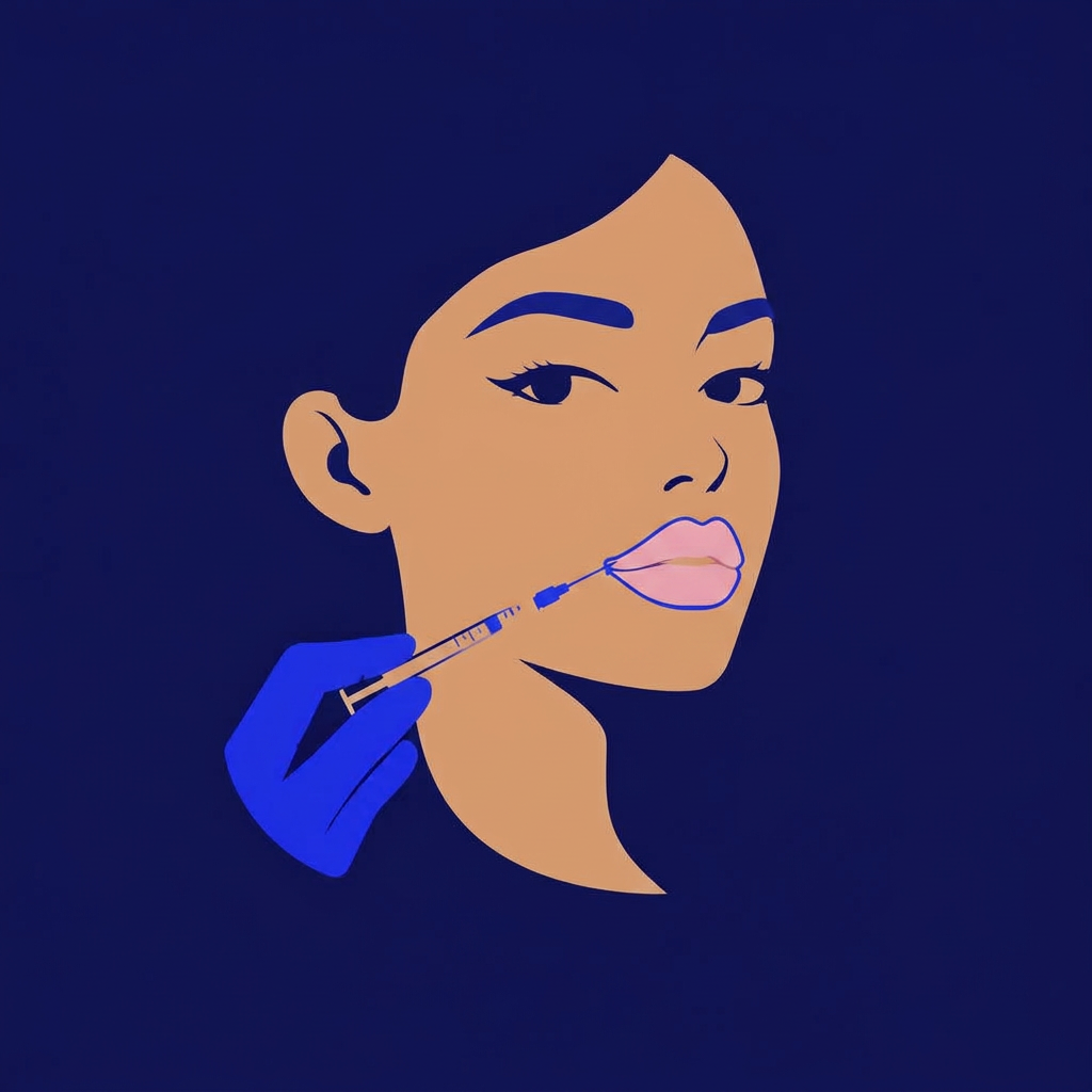 Model receiving lip sculpting & augmentation treatment at N7 Aesthetics