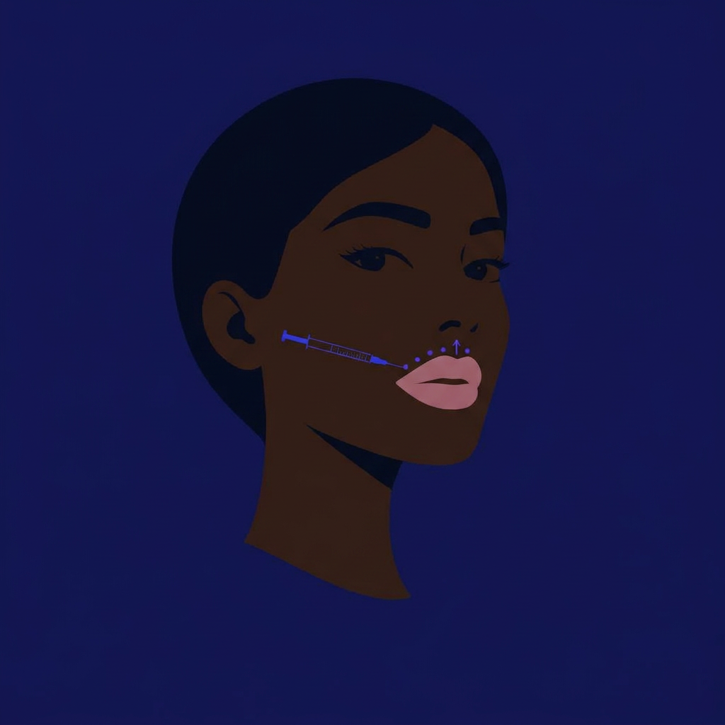 Model receiving peri-oral lines / lip flip treatment at N7 Aesthetics